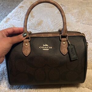 Coach Rowan Satchel in Brown with Tan Handles